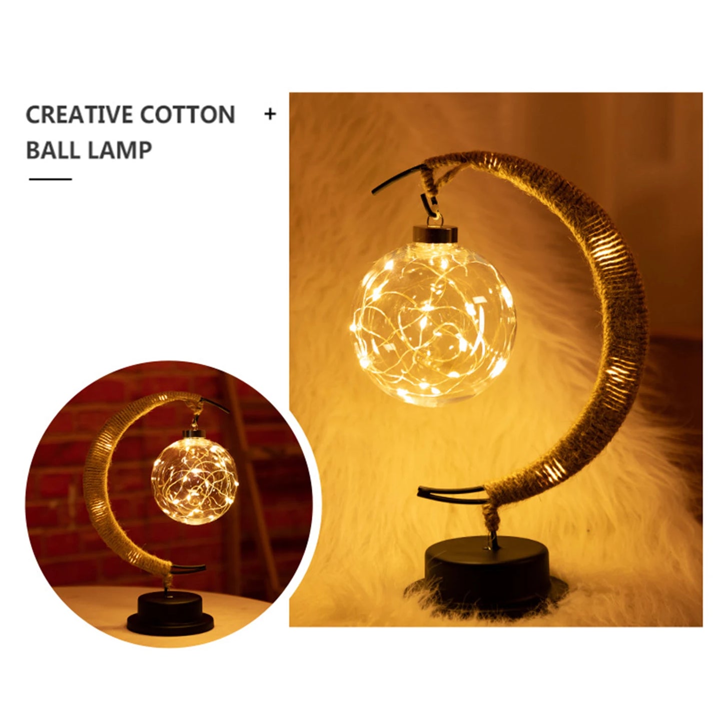 Handmade Moon Lantern – Rattan & Wrought Iron