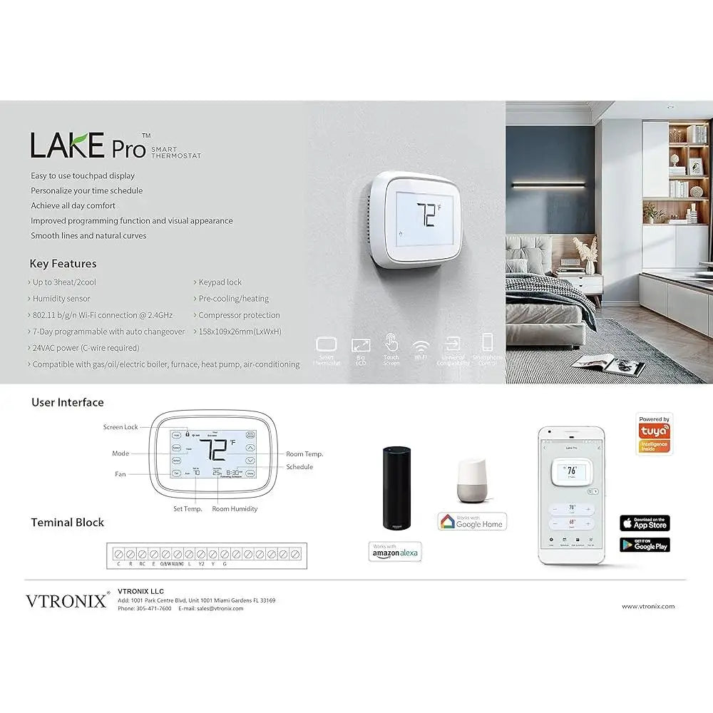 Wi-Fi Smart Thermostat – Alexa Compatible, Programmable HVAC Control