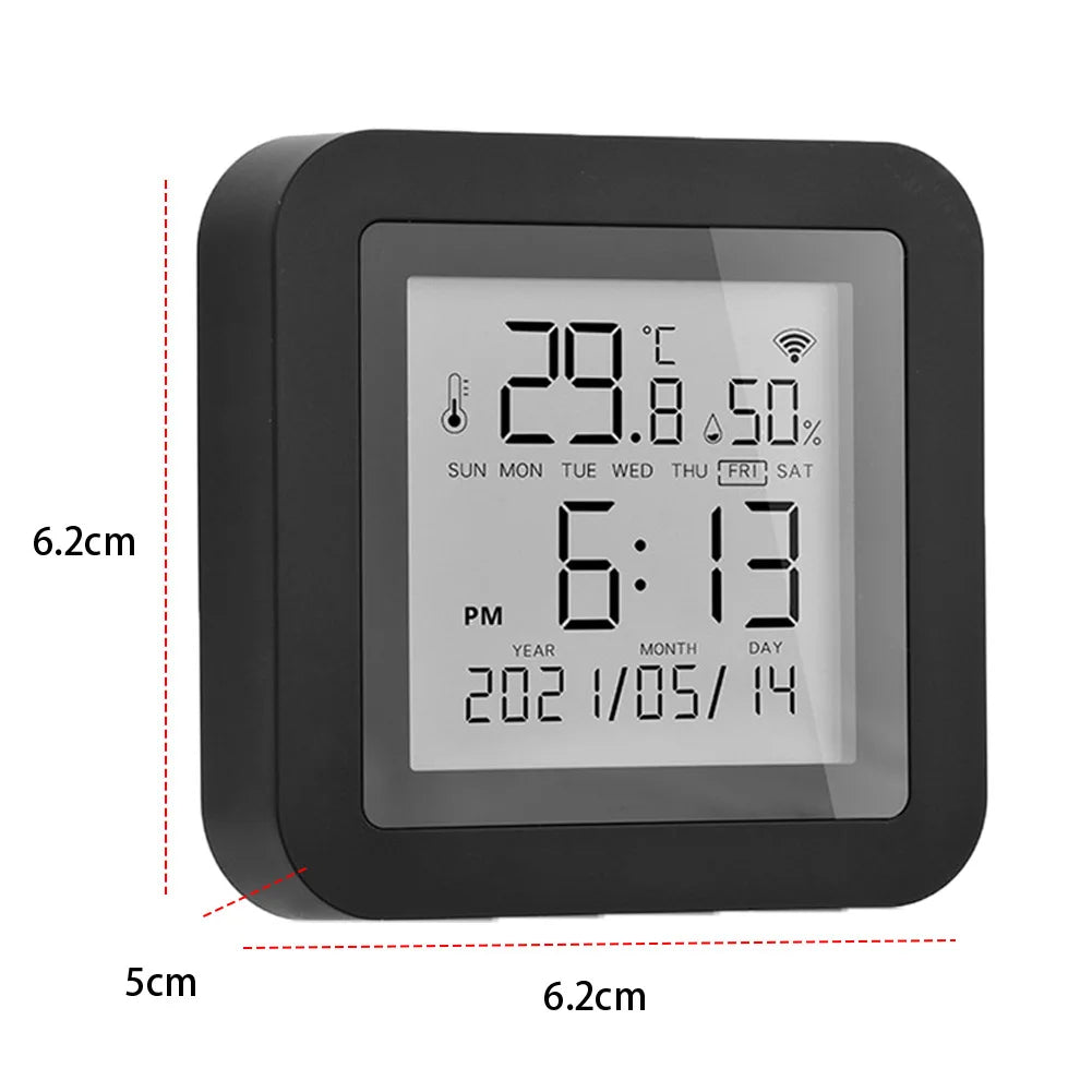 Smart WiFi Indoor Thermometer Hygrometer with Voice Assistant Support