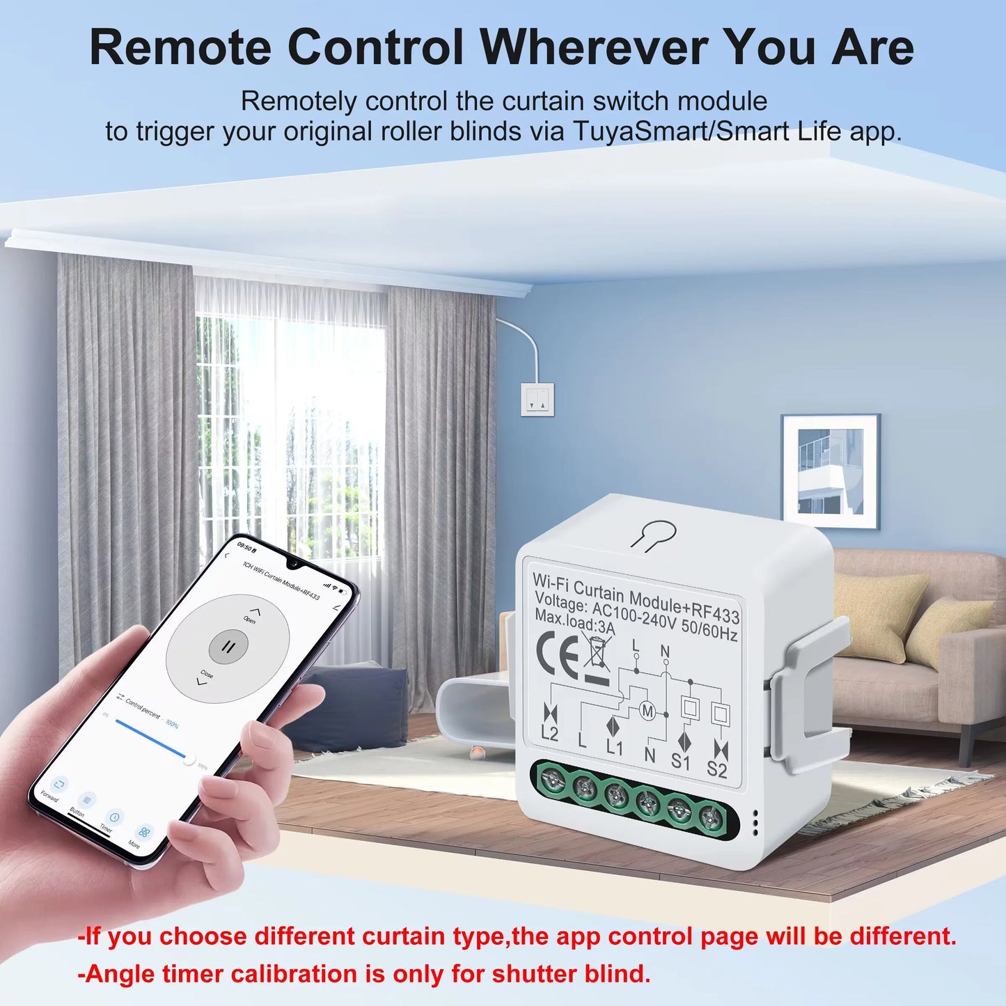 GIRIER Tuya Smart Curtain Switch Module