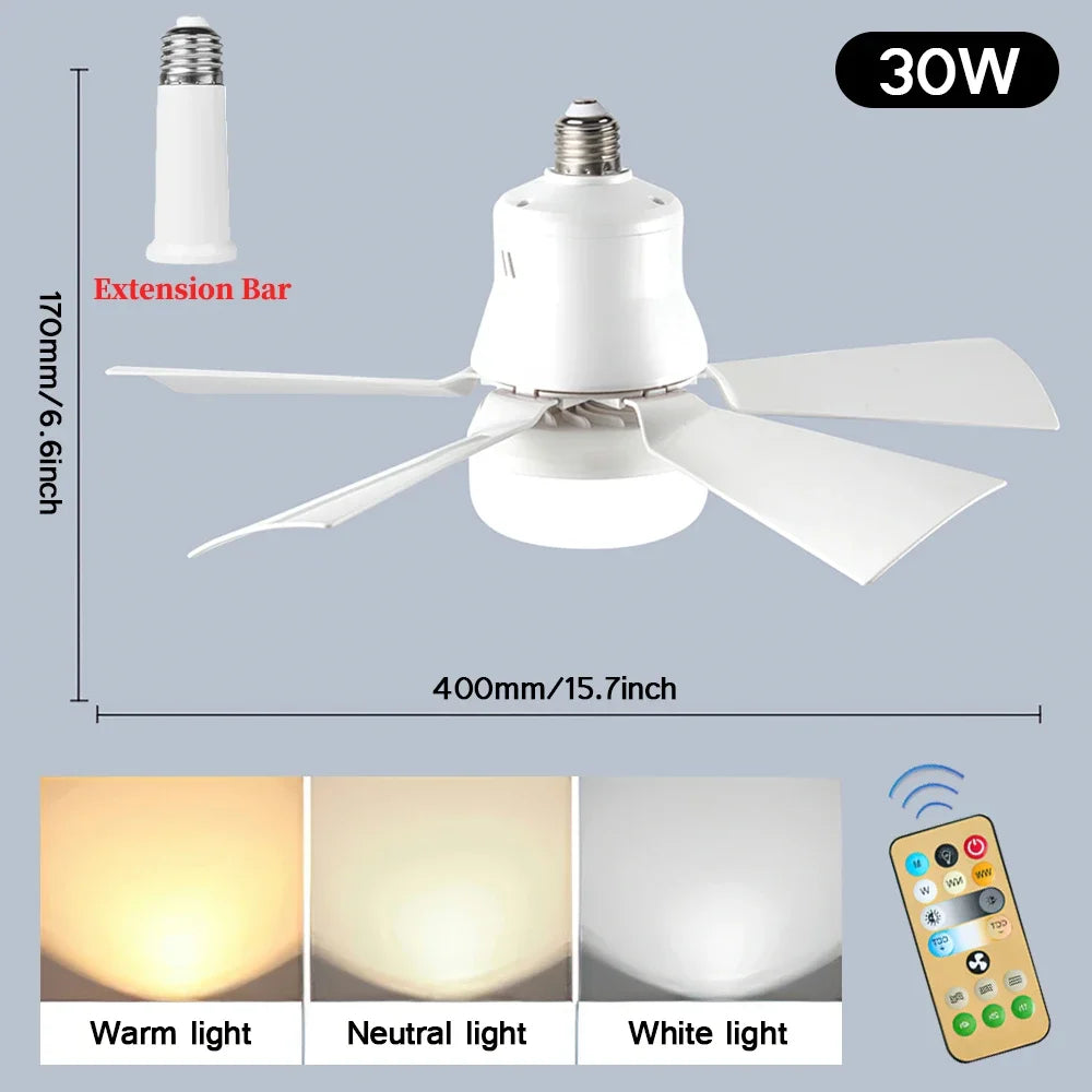 E27 LED Fan Light with Remote Control