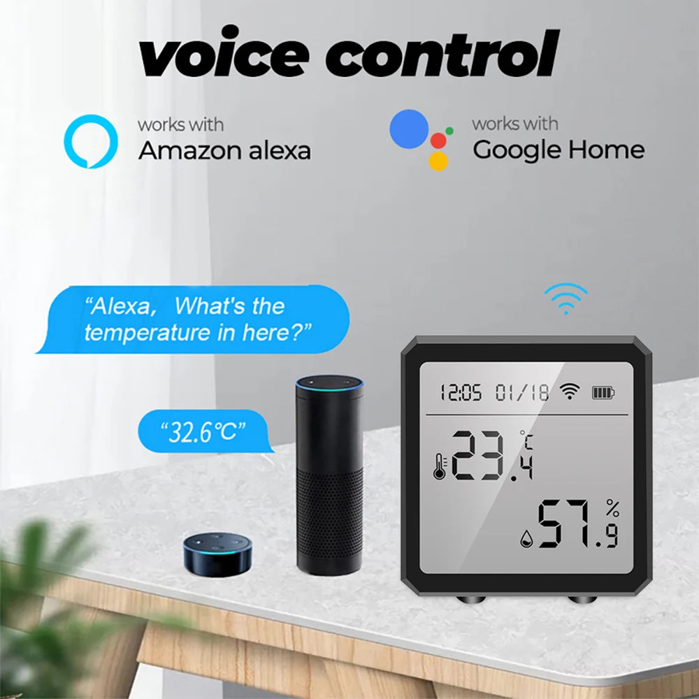 Tuya ZigBee Temperature and Humidity Sensor with LCD Display and IR Remote Control