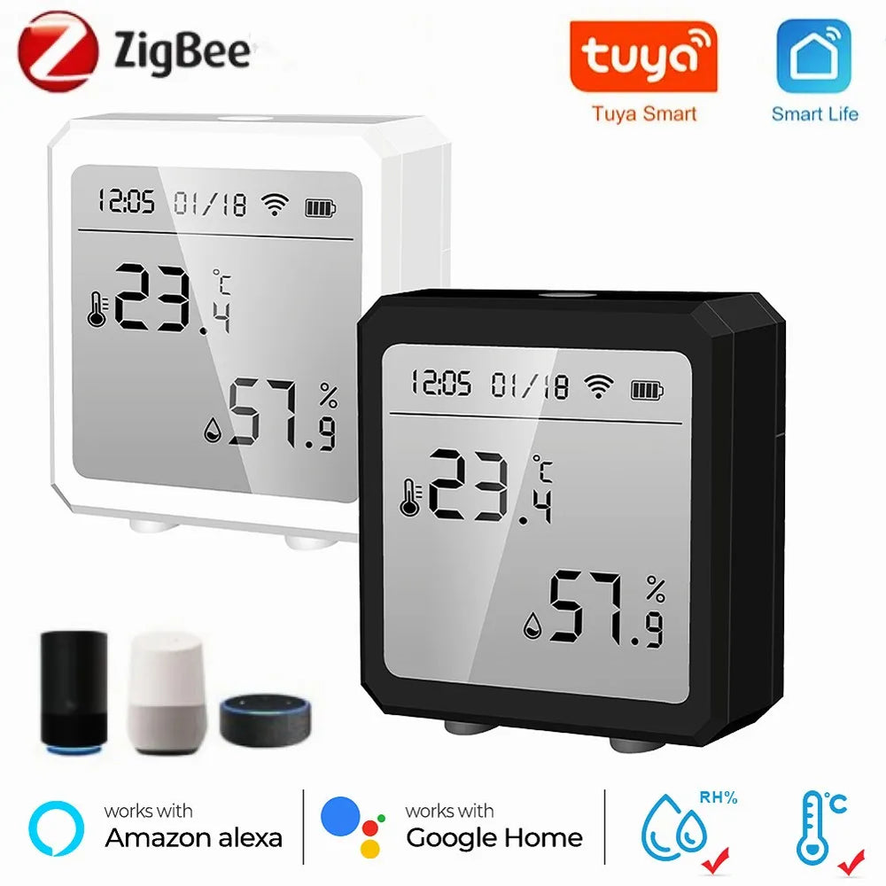 Tuya ZigBee Temperature and Humidity Sensor with LCD Display and IR Remote Control