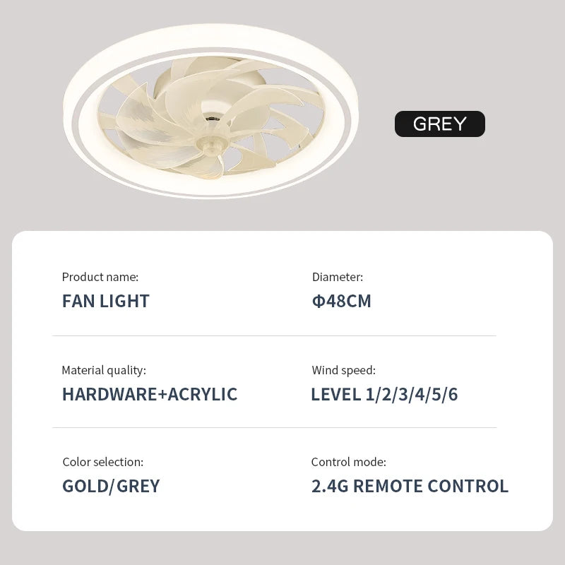 Modern Remote Control Ceiling Fan Light