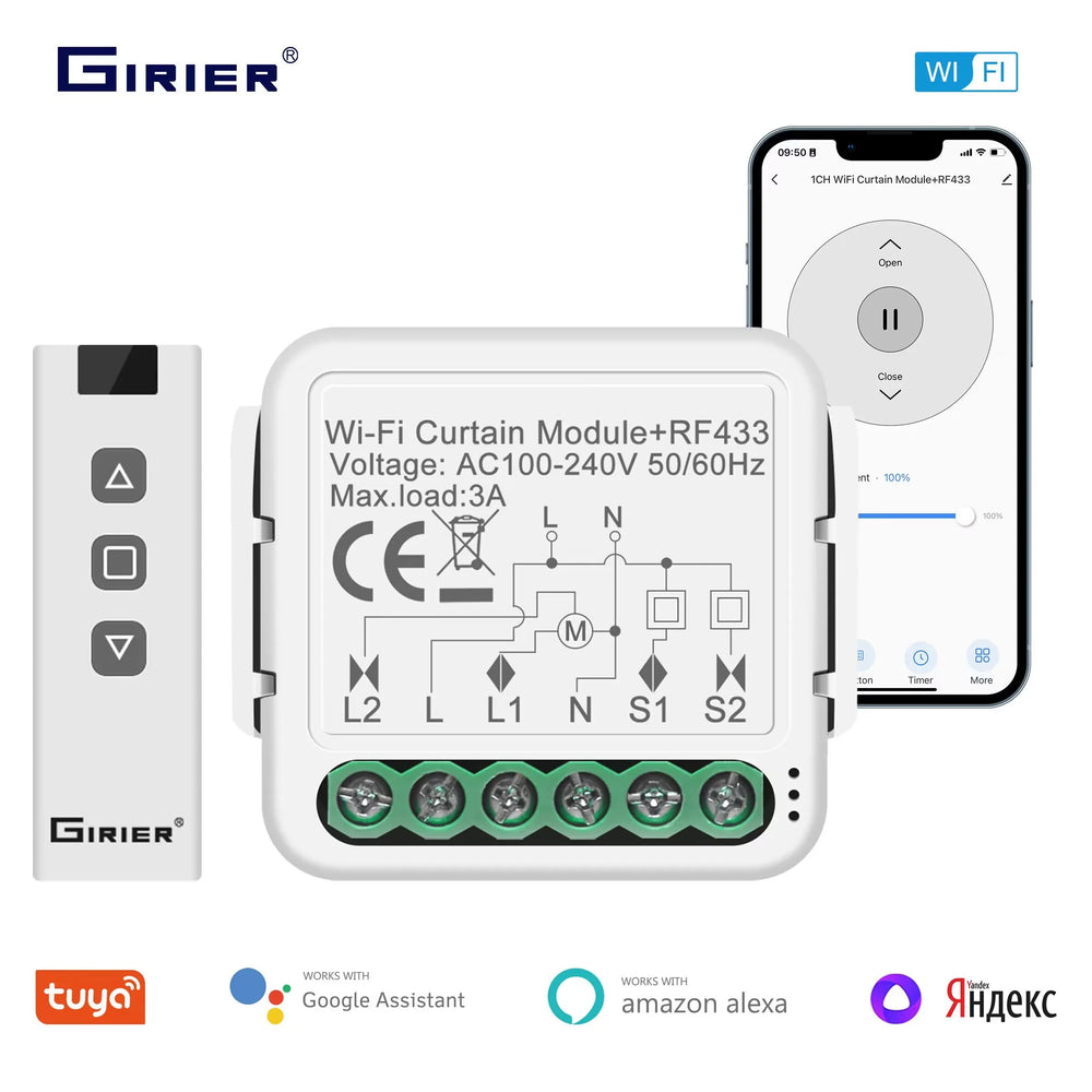 GIRIER Tuya Smart Curtain Switch Module