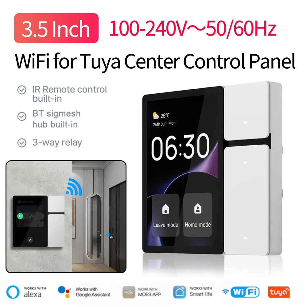 WiFi 3.5-Inch Smart Home Control Panel with IR Remote