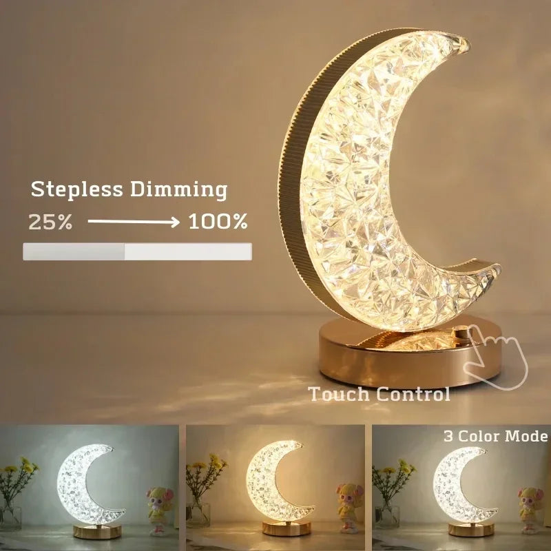 LED Moon Star Tree Topper Light
