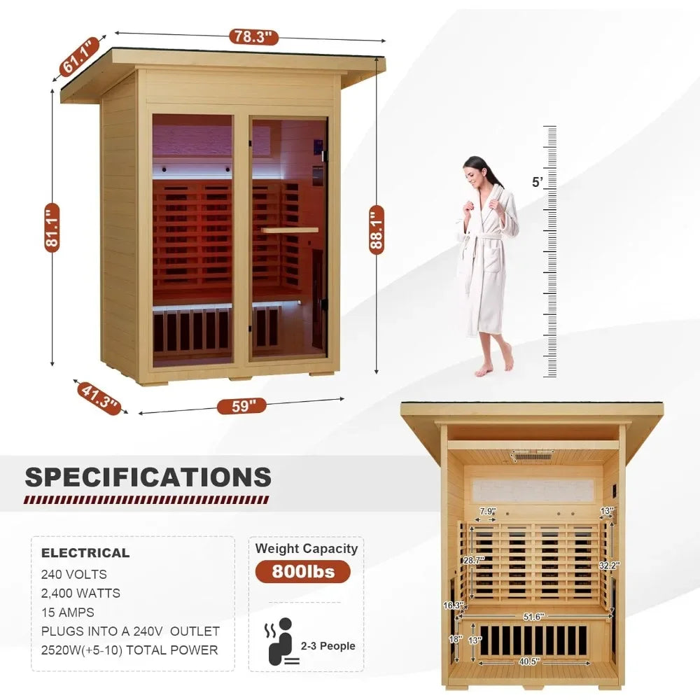 MEISSALIVVE Full-Spectrum Infrared Outdoor Sauna