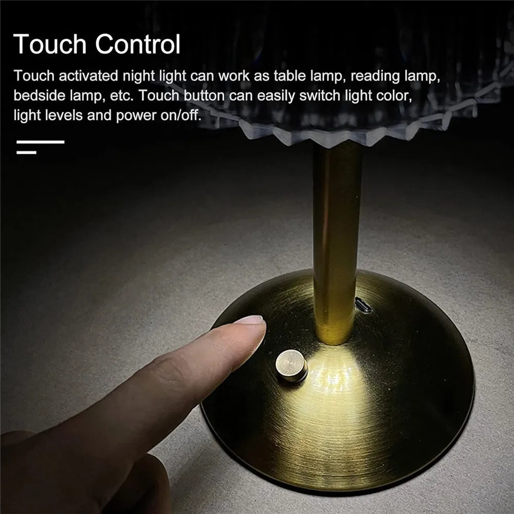 LED Table Lamp – Touch Sensor & Dimmable Rechargeable