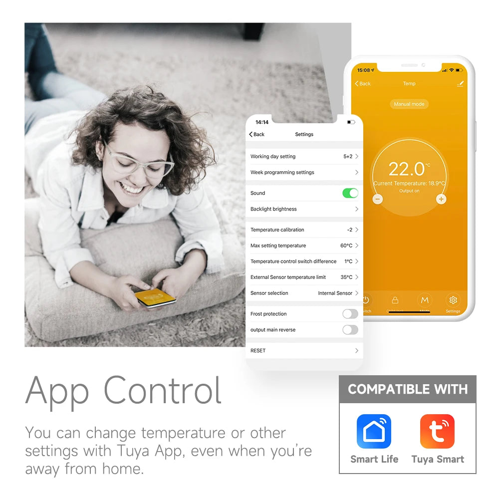 Beok Tuya WiFi Room Thermostat for Underfloor Heating and Gas Boilers