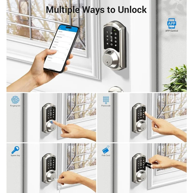 Fingerprint Smart Lock with 7-in-1 Keyless Entry and App Control