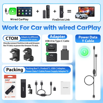 Carlinkit FireDrive Link – Stream Fire TV Stick on CarPlay Display