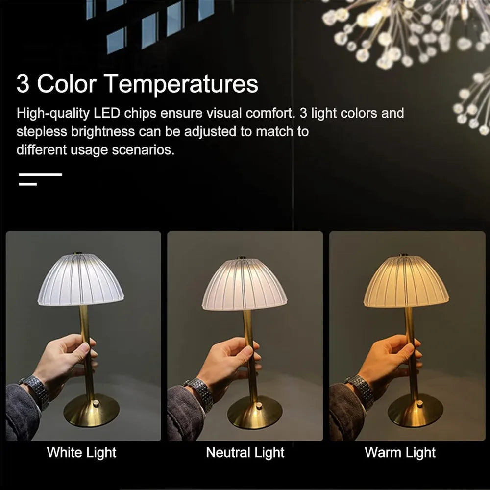 LED Table Lamp – Touch Sensor & Dimmable Rechargeable
