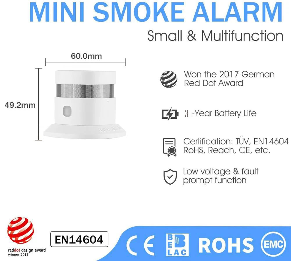 HEIMAN Zigbee Smart Smoke Detector – 2.4GHz Sensor