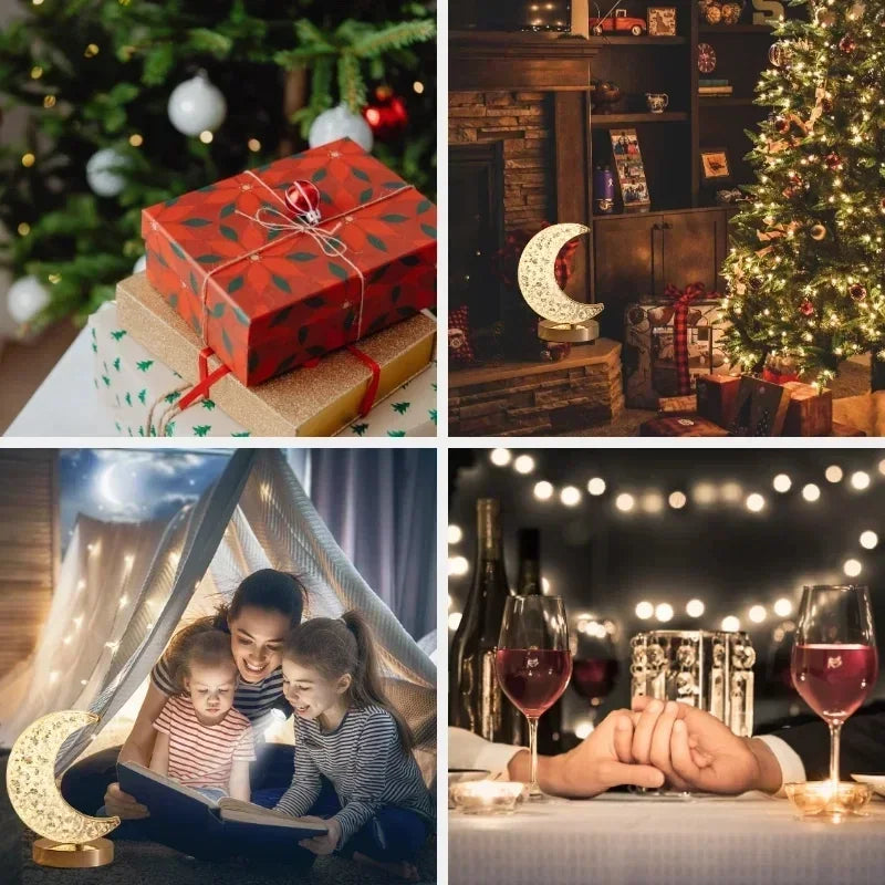LED Moon Star Tree Topper Light