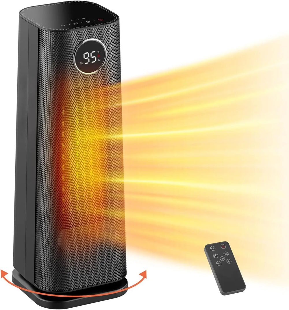 1500W Portable Ceramic Space Heater with Thermostat & Timer