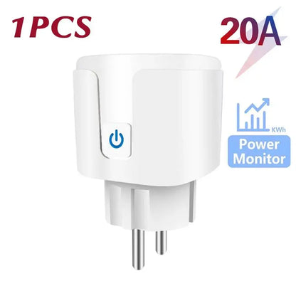 Tuya Smart WiFi 20A EU Plug – Voice-Controlled Socket