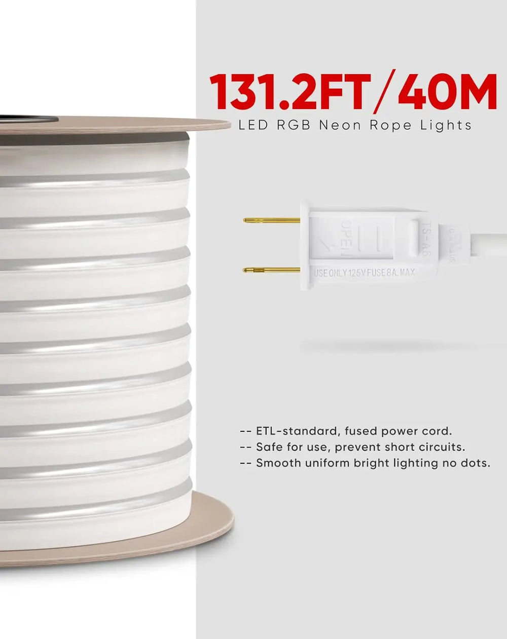 131.2FT LED RGB Neon Rope Lights with Remote