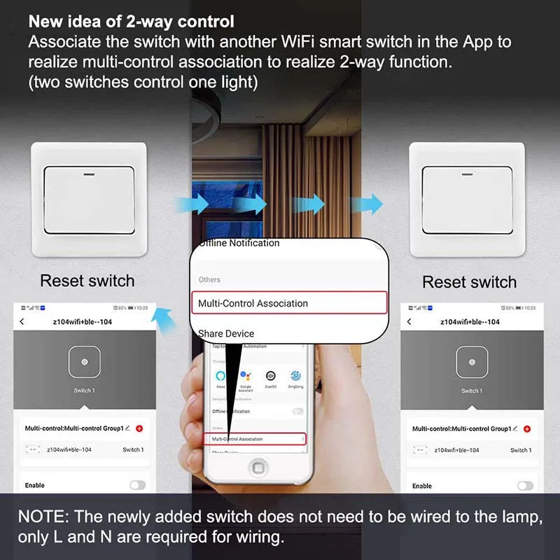 Tuya WiFi Smart Switch with RF433 Remote Control